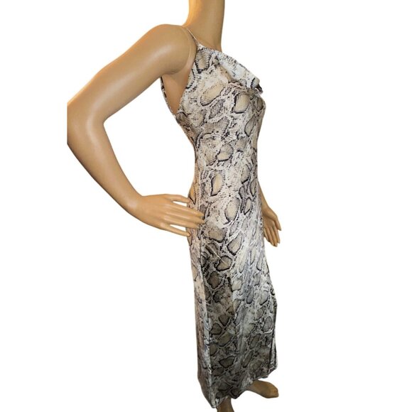 Paper Heart Womens Slip Dress XS Snakeskin Print Luxury Polished Sophisticated - Picture 2 of 5